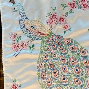 Vintage Peacock Needlework Art Tapestry